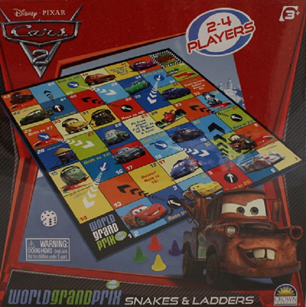 Disney Pixar Cars 2 World Grand Prix Snakes & Ladders - New