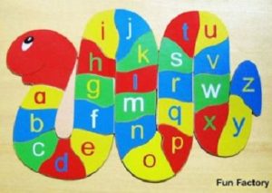 Alphabet Snake Raised Wooden Puzzle - New