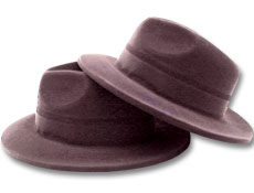 Black Velour Gangster Hat