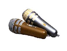 Silver and Gold Inflatable Microphones