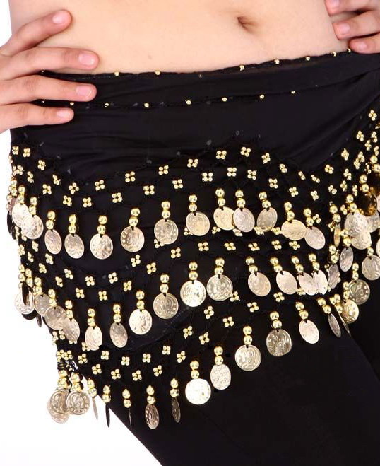 Black Belly Dancer Coin Sash Skirt