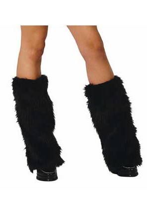 Black Furry Boot Covers