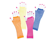 Long Fishnet Gloves - Yellow
