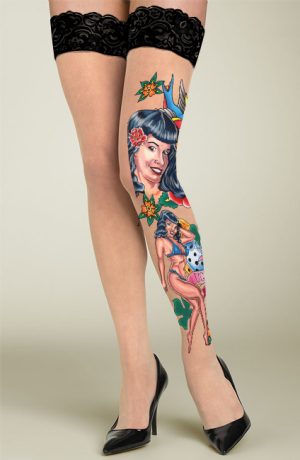 Bikini Girl Tattoo Stockings