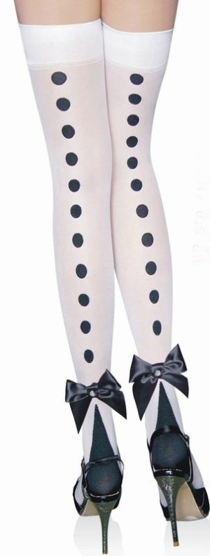 Black Spots and Bow Black Fashion Stockings