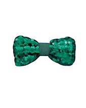 St Patricks Day Green Sequin Bow Tie