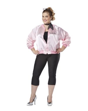 The Pink Satin Ladies Costume Plus Size