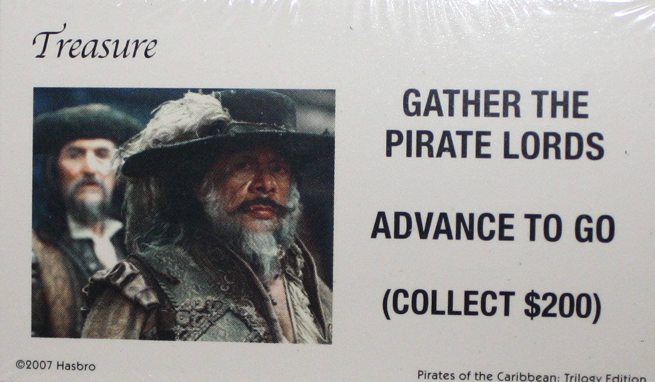 PARTS ONLY - Monopoly Pirates Of The Caribbean Trilogy Edition Board Game - (1) Pack 16 Treasure Cards Only