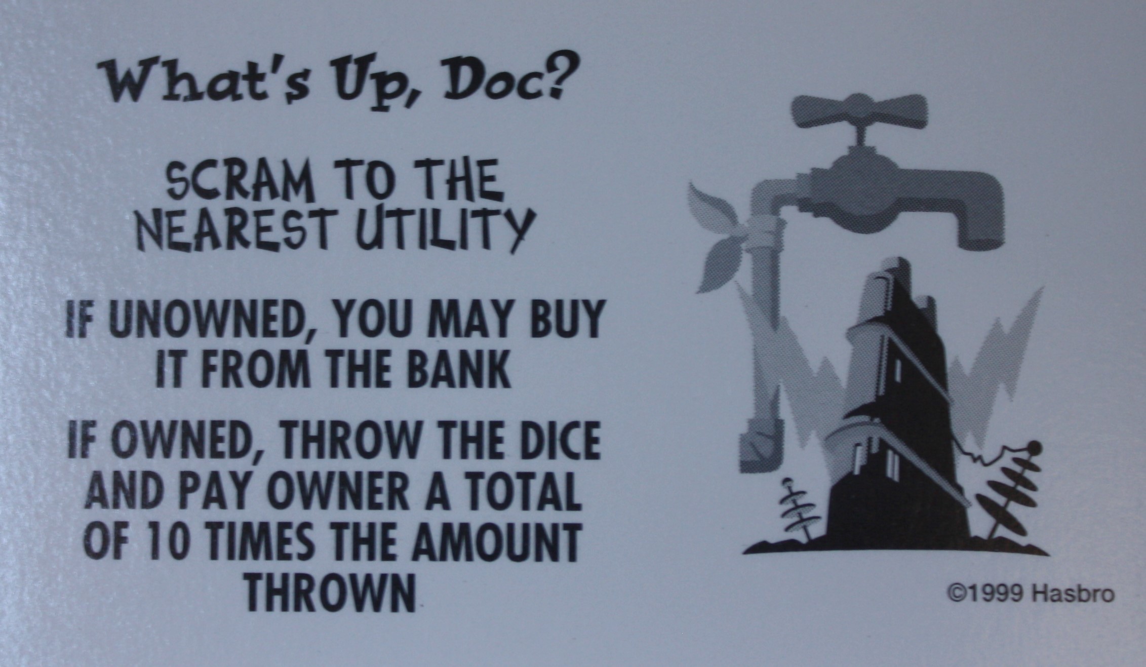 PARTS ONLY - Monopoly Looney Tunes - #9 What's Up Doc Card Only