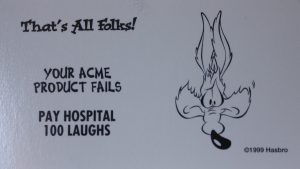 PARTS ONLY - Monopoly Looney Tunes - #4 That's All Folks Card Only