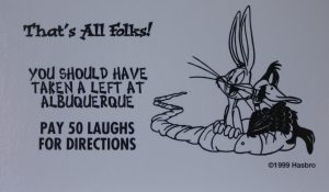 PARTS ONLY - Monopoly Looney Tunes - #9 That's All Folks Card Only