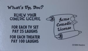 PARTS ONLY - Monopoly Looney Tunes - #5 What's Up Doc Card Only