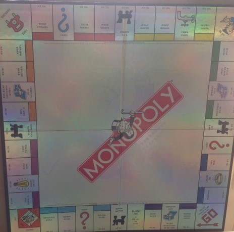 PARTS ONLY - Monopoly Board Game 2000 Millennium Tin Edition - (1) Silver Coloured Holographic Foil Gameboard Only