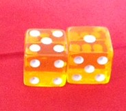 PARTS ONLY - Monopoly 2000 Millennium - Gold Dice (Pair)