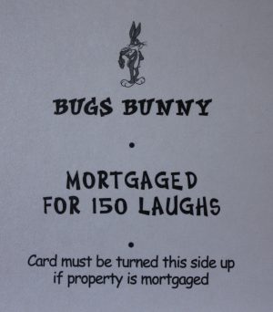 PARTS ONLY - Monopoly Looney Tunes - "Rabbit Seasoning - Bugs Bunny" Title Card Only