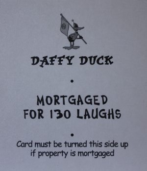PARTS ONLY - Monopoly Looney Tunes - "Duck Dodgers - Daffy Duck" Title Card Only