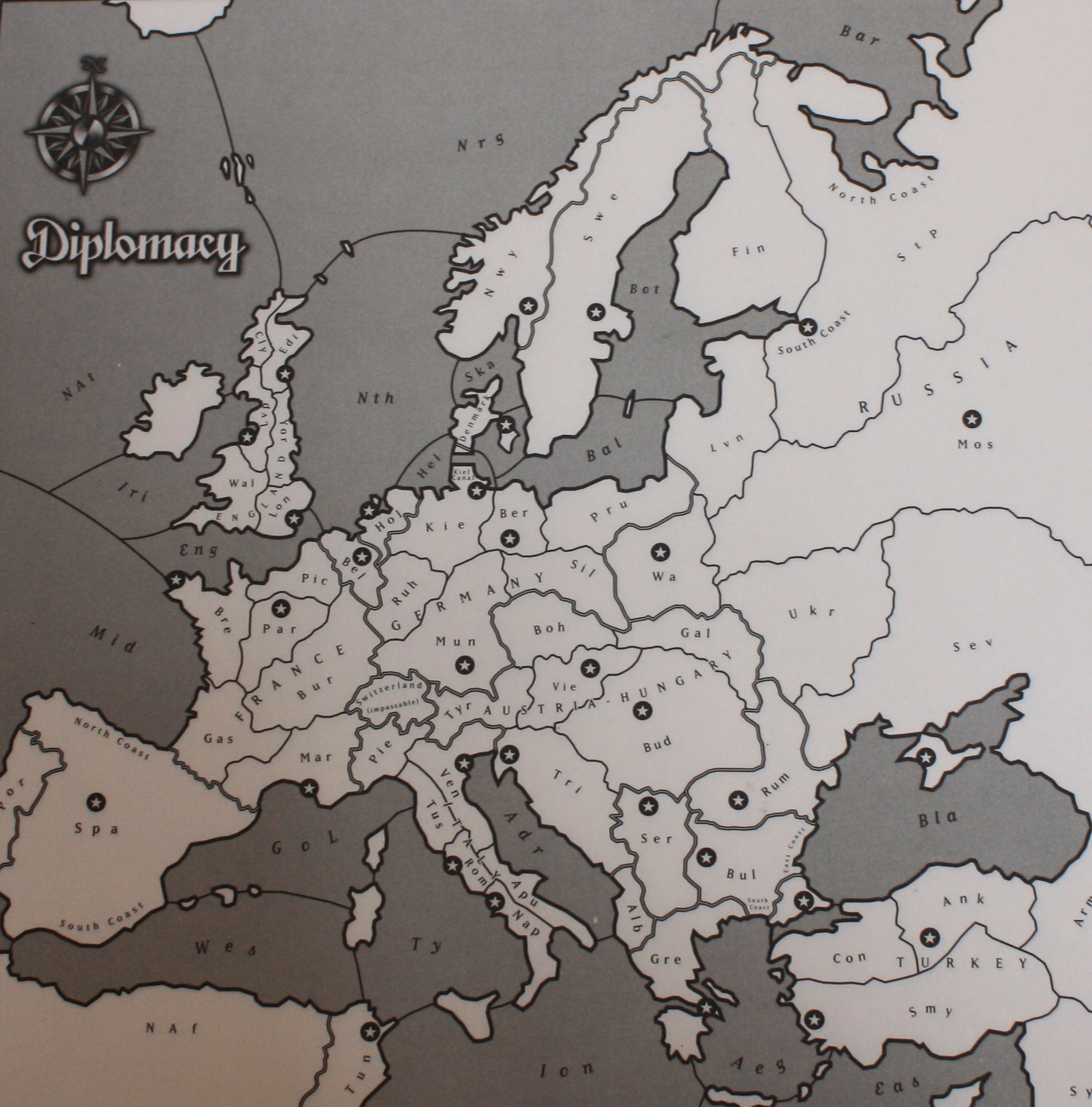 PARTS ONLY -Diplomacy Board Game 1999 Edition - Conference Map Pad (18 Sheets)