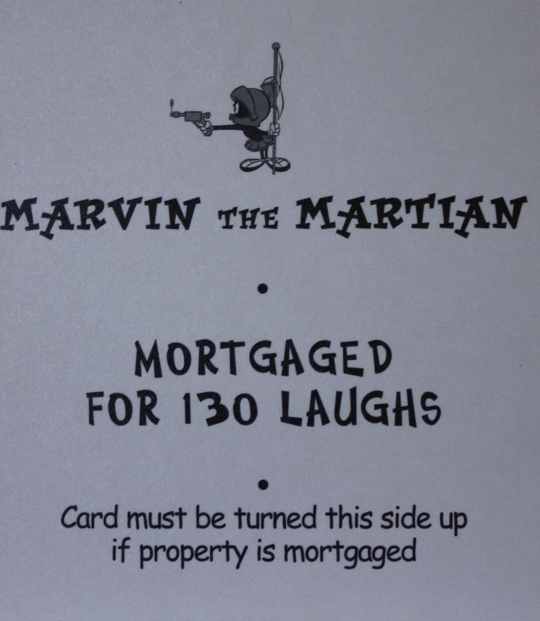 PARTS ONLY - Monopoly Looney Tunes - "Duck Dodgers - Marvin The Martian" Title Card Only