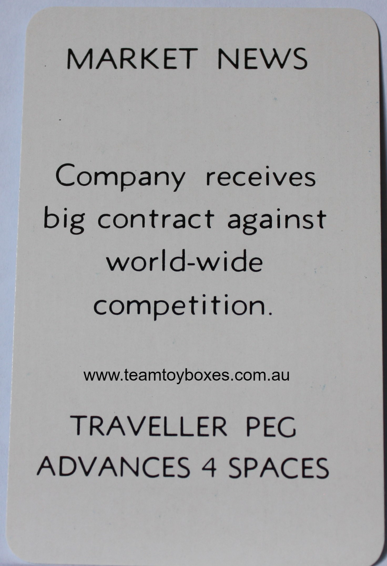 PARTS ONLY - Flutter Stock Exchange Board Game - (1) #9 Market News Card Only