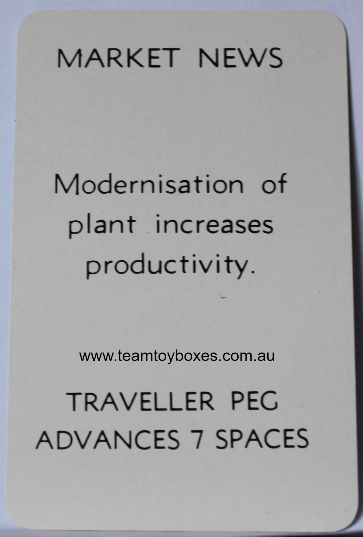 PARTS ONLY - Flutter Stock Exchange Board Game - (1) #11 Market News Card Only