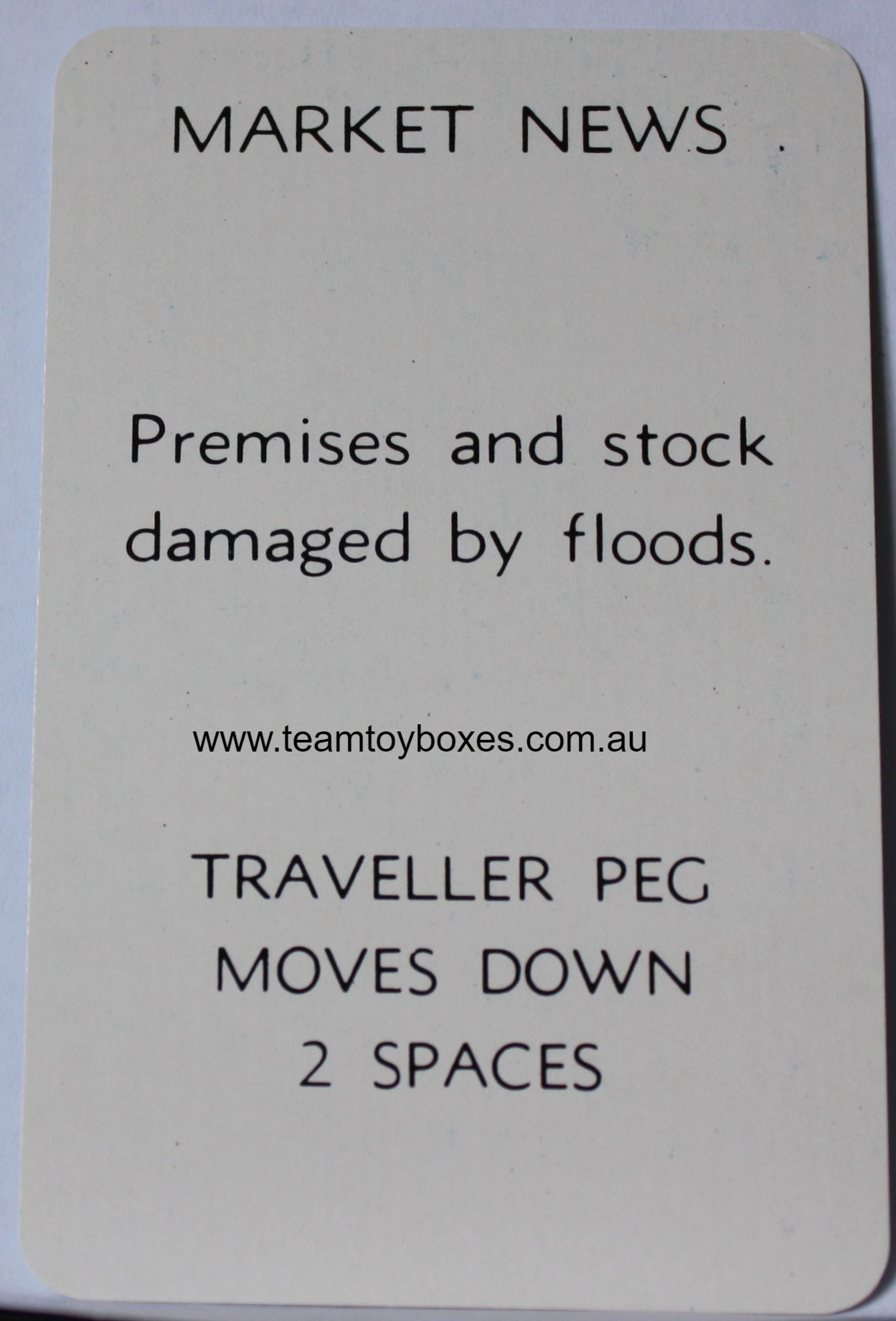 PARTS ONLY - Flutter Stock Exchange Board Game - (1) #2 Market News Card Only