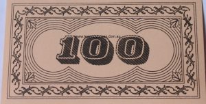 PARTS ONLY - Flutter Stock Exchange Board Game - Pack (10) $100 Money Only