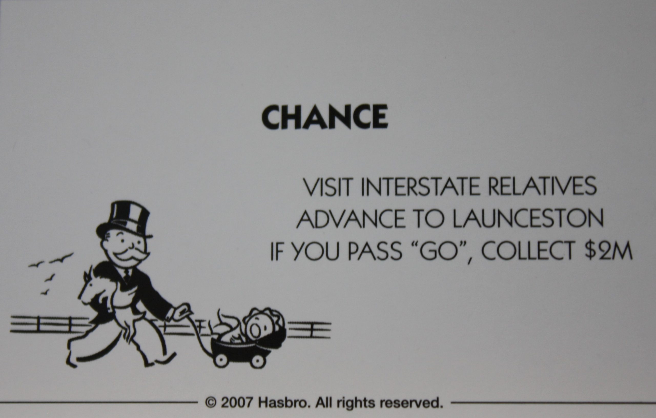 PARTS ONLY - Monopoly The Australian Here and Now Edition Board Game - #11 Chance Card Only