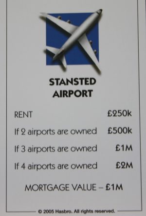 PARTS ONLY -Monopoly Here and Now UK Limited Edition Board Game - Stansted Airport Title Deed Card