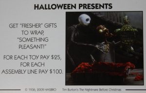 PARTS ONLY - Monopoly Tim Burton's The Nightmare Before Christmas Board Game - #12 Halloween Presents Card
