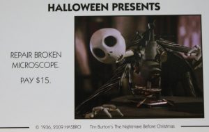 PARTS ONLY - Monopoly Tim Burton's The Nightmare Before Christmas Board Game - #15 Halloween Presents Card