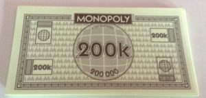PARTS ONLY - Monopoly Board Game "City Edition" - 10 x $200K Money