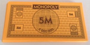 PARTS ONLY - Monopoly Board Game "City Edition" - 10 x $5M Money