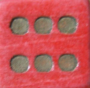 PARTS ONLY -Red/Gold Board Game 15 mm Die