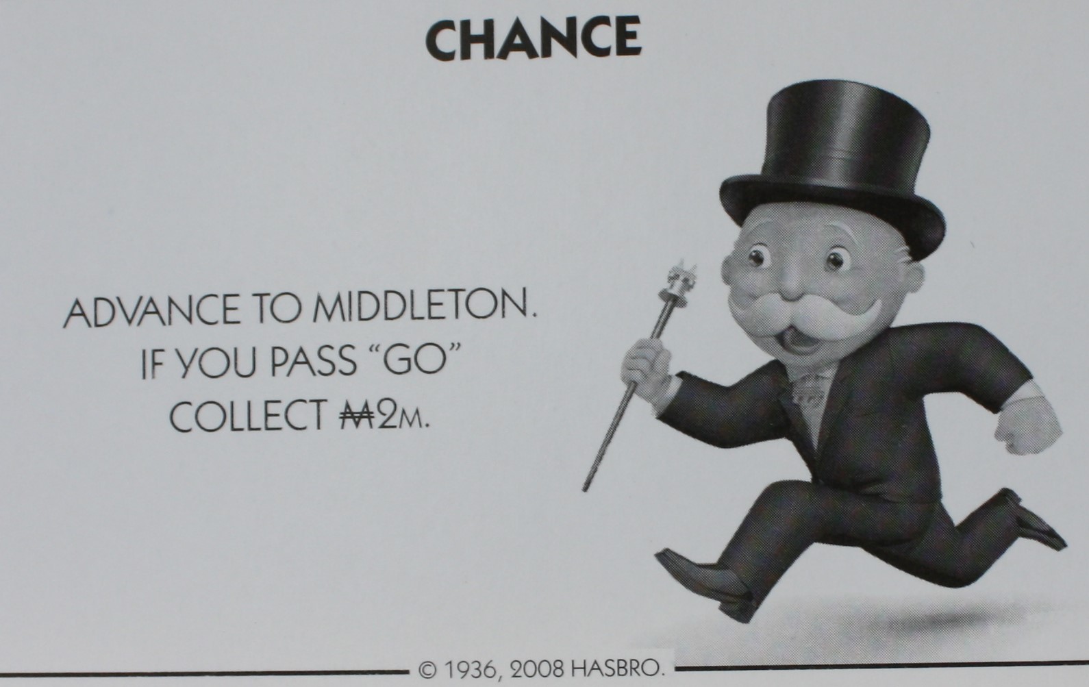 PARTS ONLY - Monopoly City Board Game - #8 Chance Card