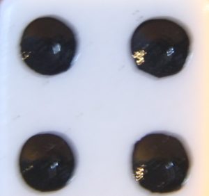 PARTS ONLY -White/Black Board Game 12mm Die