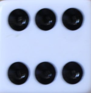 PARTS ONLY -White/Black Board Game Die