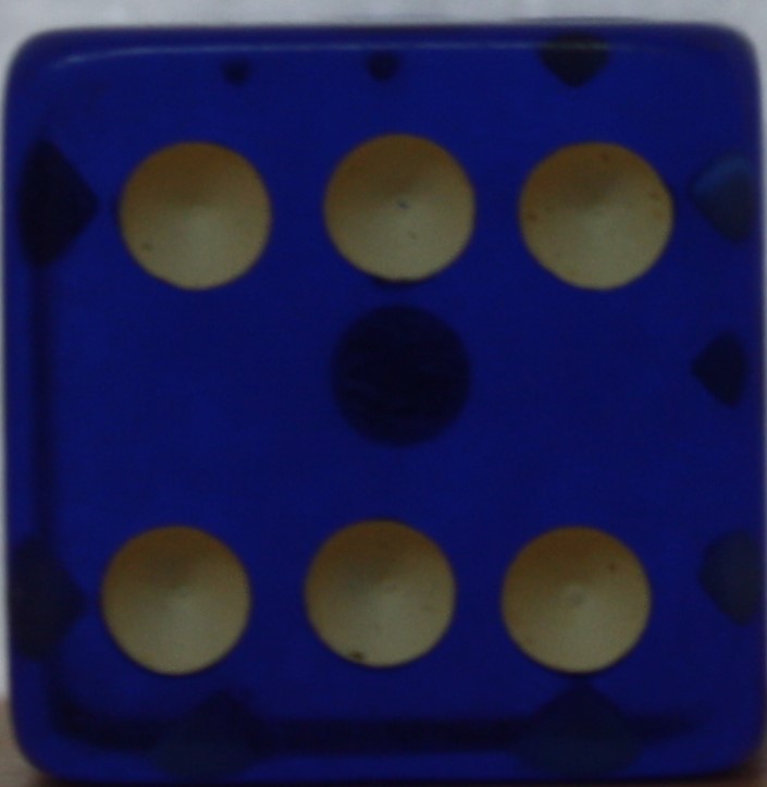 PARTS ONLY -Blue Translucent Die White Dots