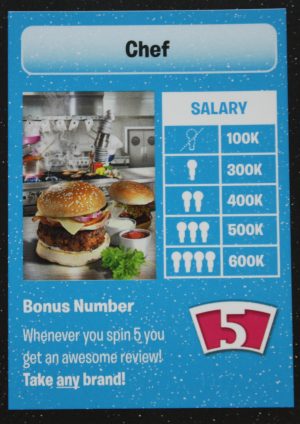 PARTS ONLY -The Game of Life "Empire" Board Game - Career "Chef" Card