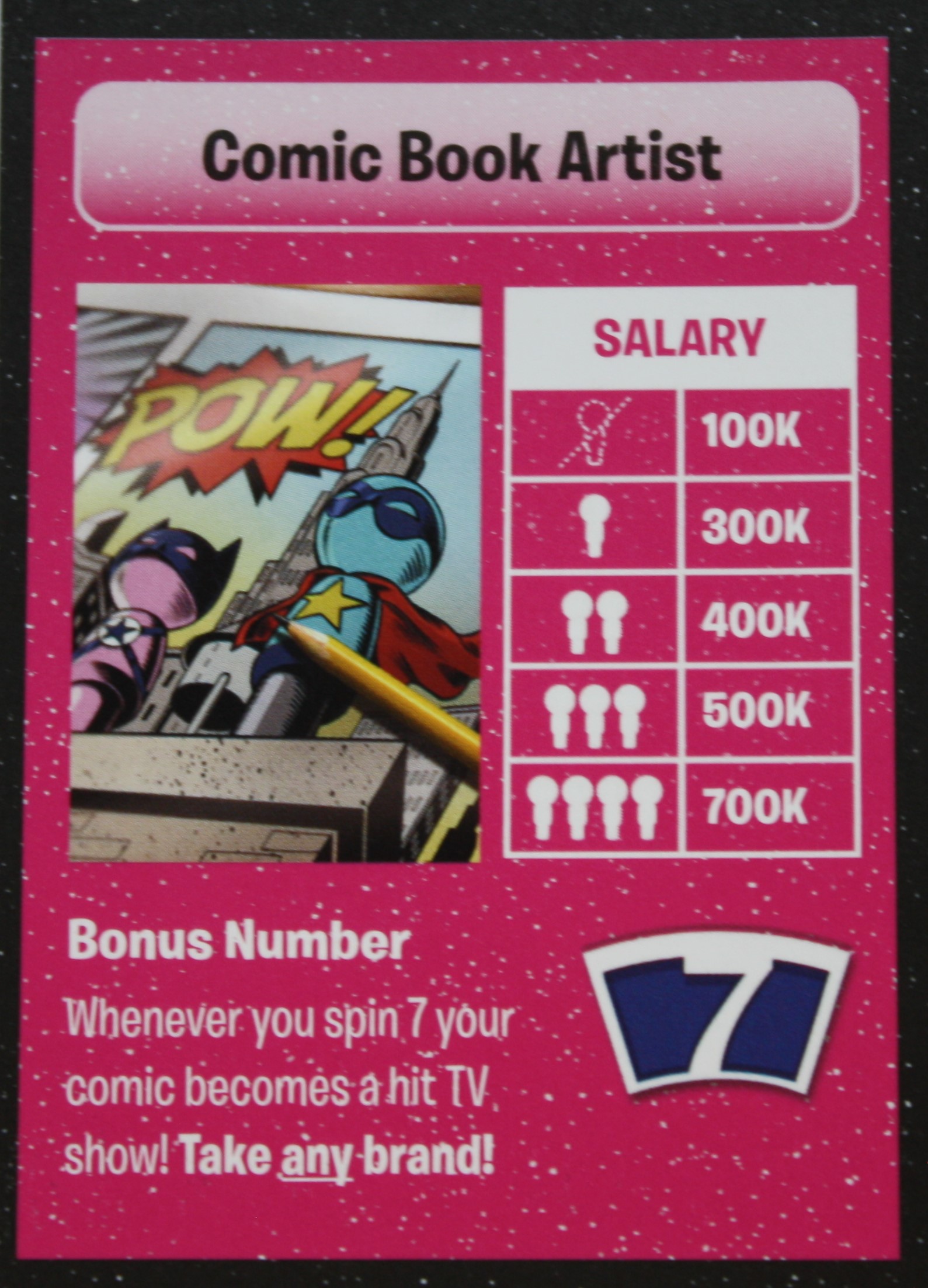 PARTS ONLY - The Game of Life "Empire" Board Game - Career "Comic Book Artist" Card