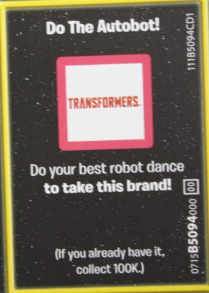 PARTS ONLY -The Game of Life "Empire" Board Game - Action "Do The Autobot!" Card