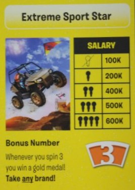PARTS ONLY - The Game of Life "Empire" Board Game - (1) Career "Extreme Sport Star" Card Only