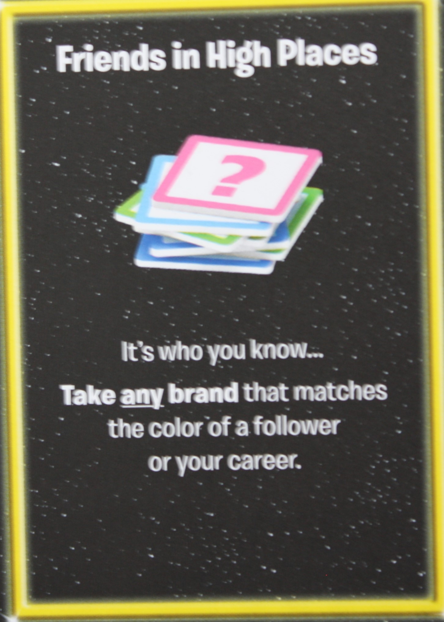 PARTS ONLY -The Game of Life "Empire" Board Game - Action "Friends In High Places" Card Only