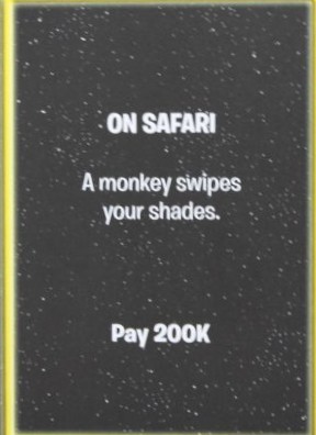 PARTS ONLY - The Game of Life "Empire" Board Game - (1) Action "On Safari" Card Only
