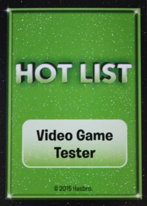 PARTS ONLY - The Game of Life "Empire" Board - (1) Hot List "Video Game Tester" Card Only