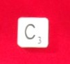 PARTS ONLY - Scrabble Board Game 1955 Murfett Version - (1) Letter "C" Tile Only