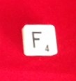PARTS ONLY - Scrabble Board Game 1955 Murfett Version - (1) Letter "F" Tile Only