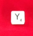 PARTS ONLY - Scrabble Board Game 1955 Murfett Version - (1) Letter "Y" Tile Only