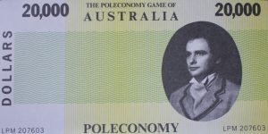 PARTS ONLY -Poleconomy Board Game - Pack (10) $20,000 Money