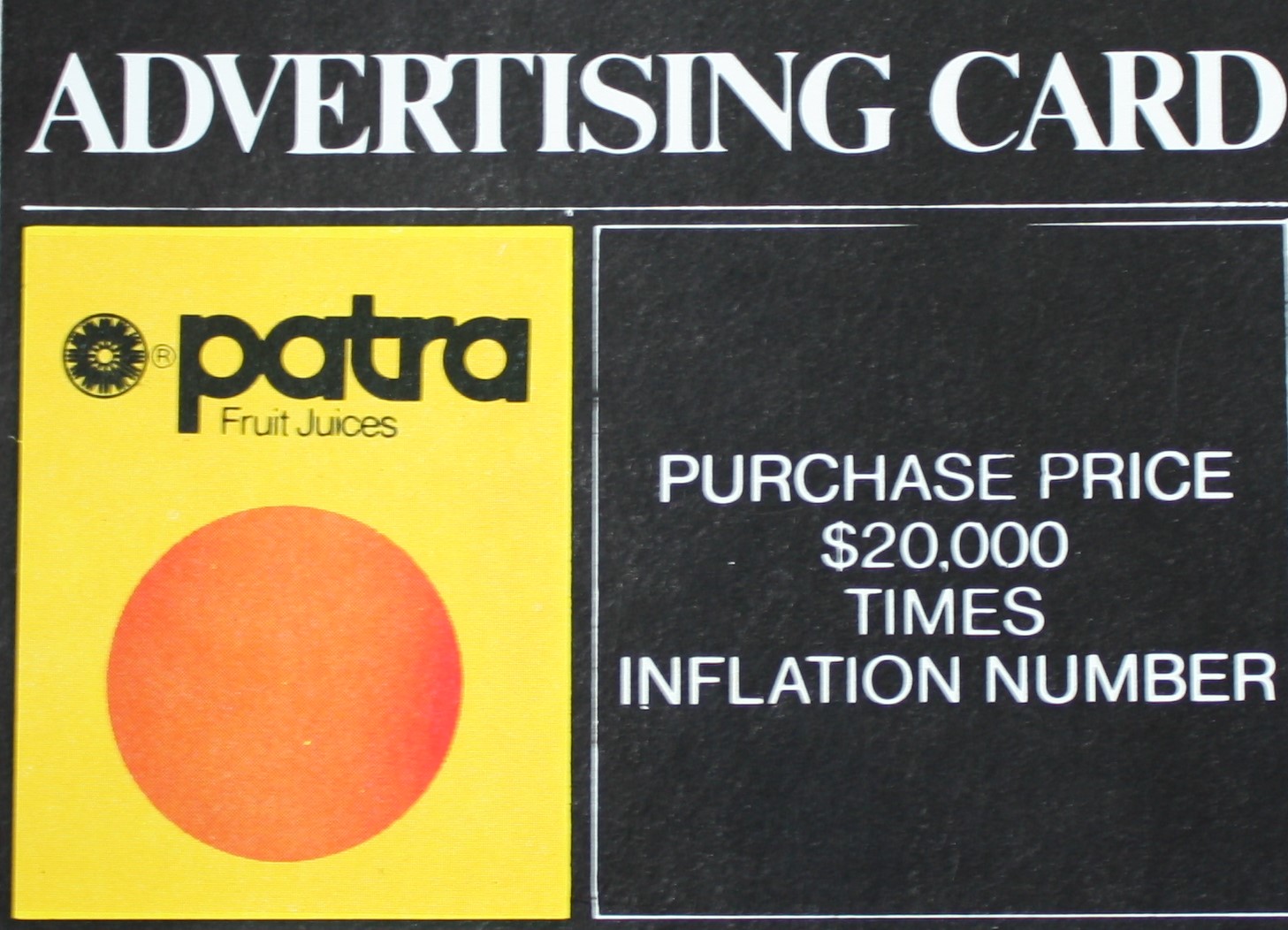 PARTS ONLY - Poleconomy Board Game - #18 Advertising Card Only