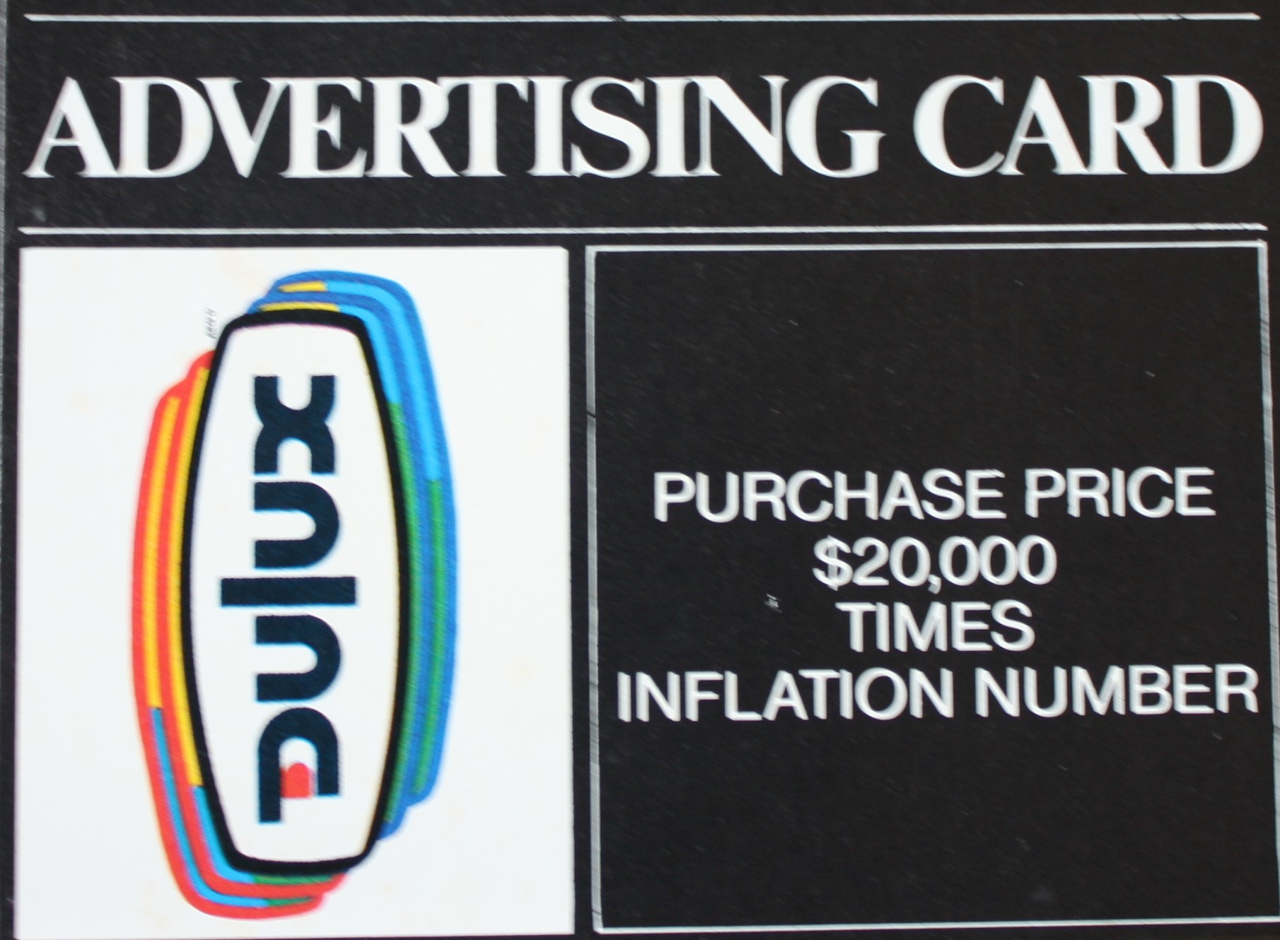 PARTS ONLY - Poleconomy Board Game - #5 Advertising Card Only